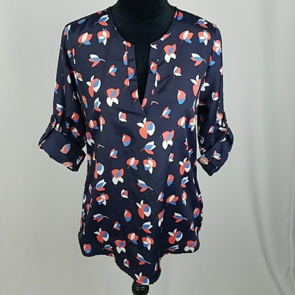 Pixley Stitch Fix women XS blouse Ivy petal print tab long sleeve romantic